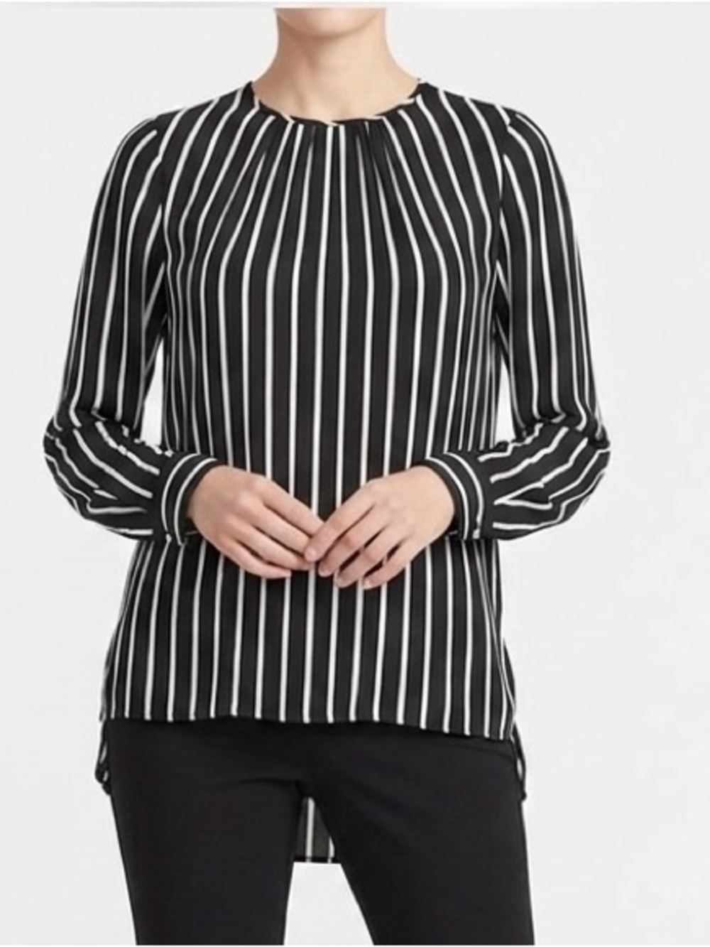 White House Black Market black and white striped blouse Size: 2